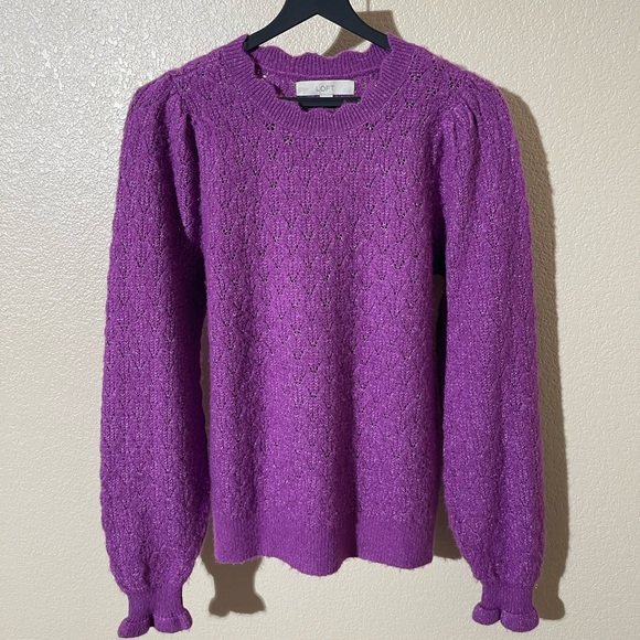 Loft Purple Women's Sweater - Picture 1 of 7
